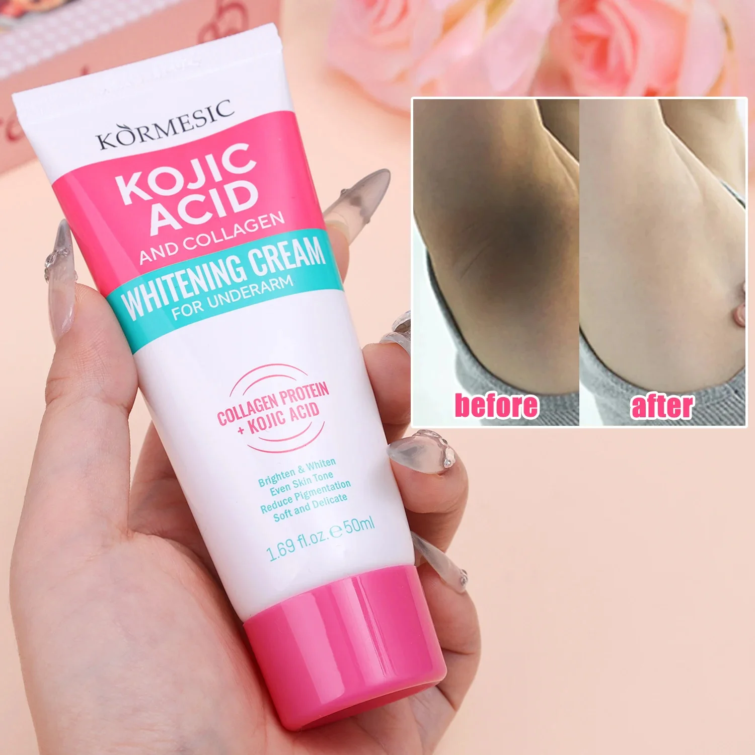 Charcoal Whitening Paste - Collagen Underarm Whitening Cream for Dark