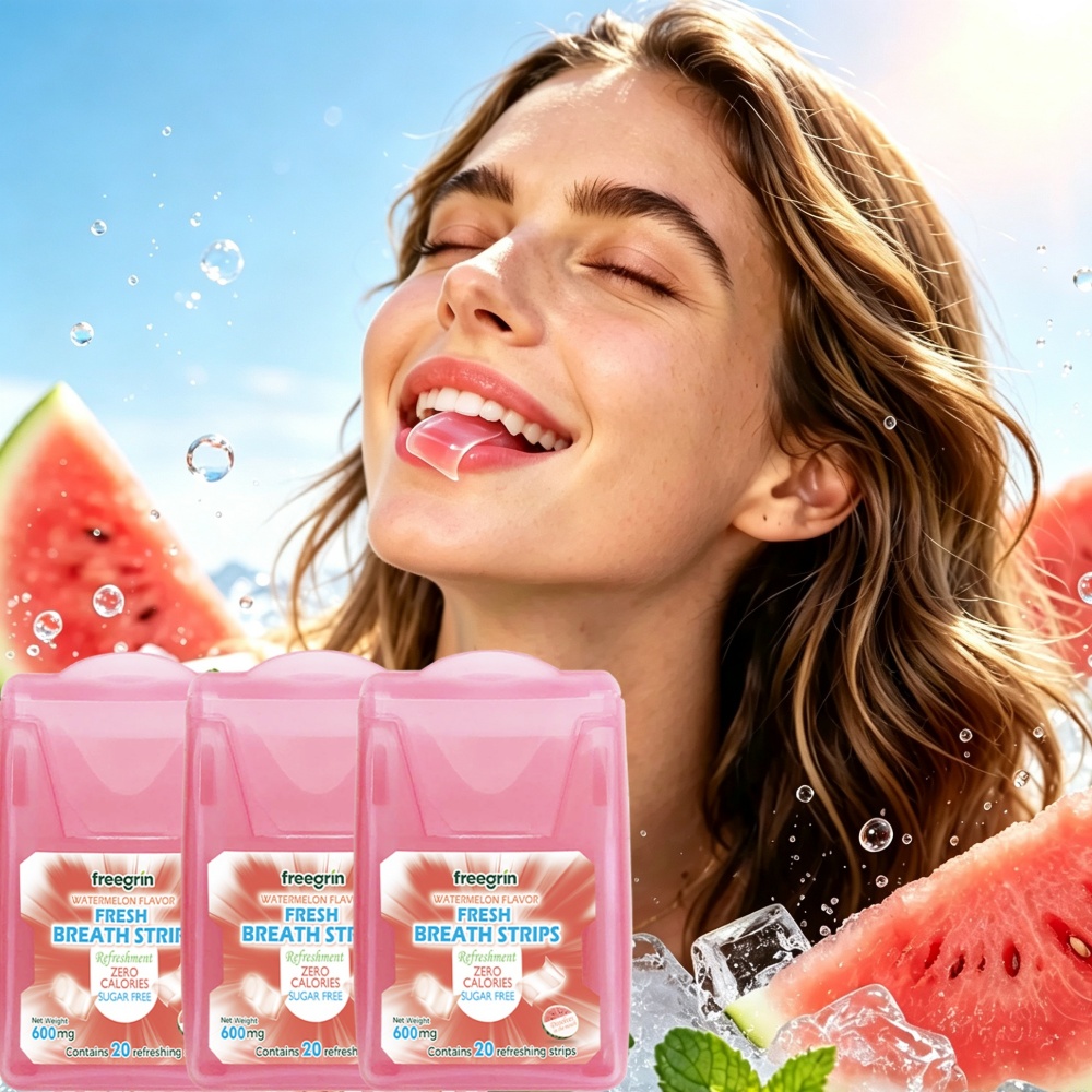 Teeth Whitening Strips Permanent - FREEGRIN Cool Watermelon Fruit Flavor Pocketpaks