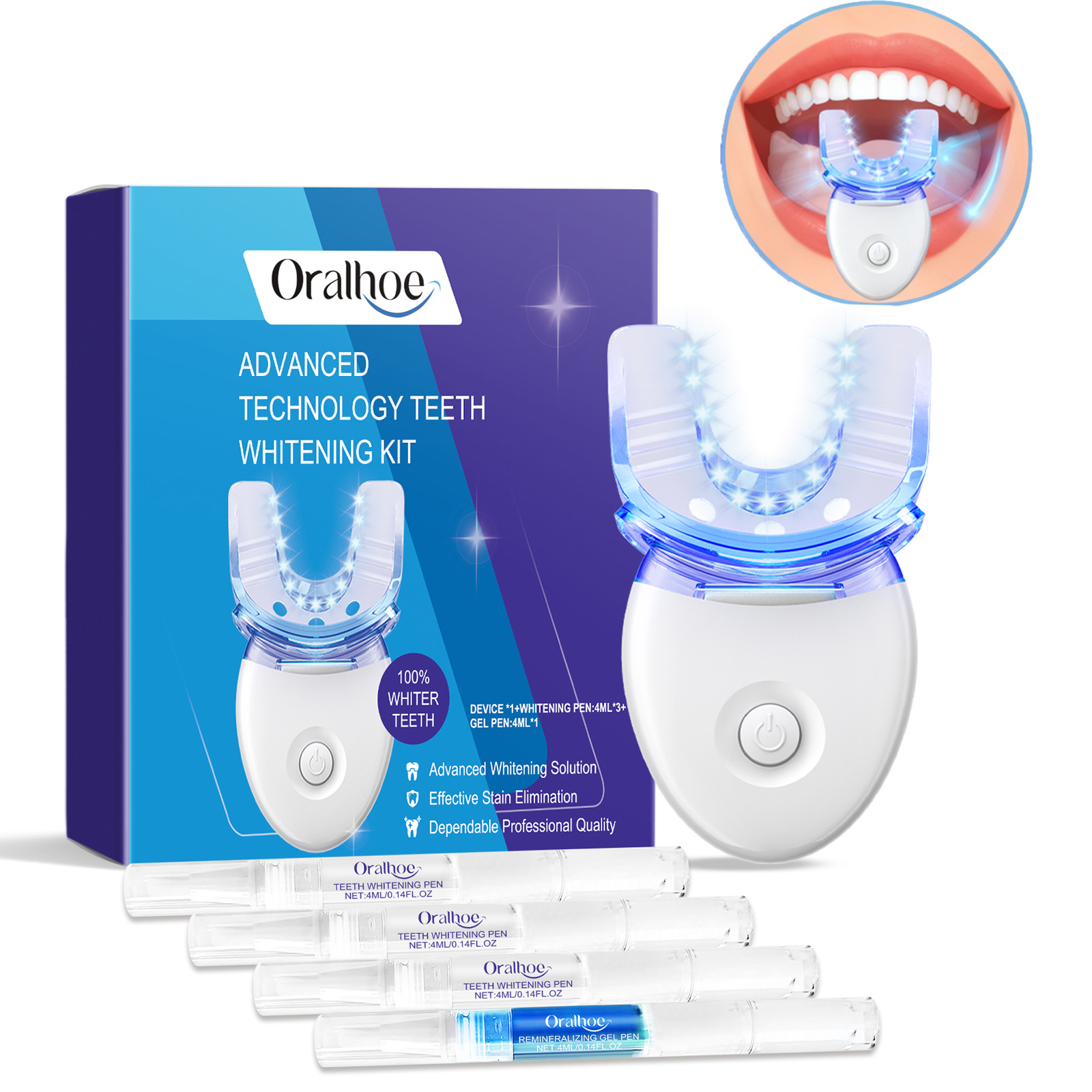 Teeth Whitening Kit At Home - Professional Teeth Whitening LED Light Kit