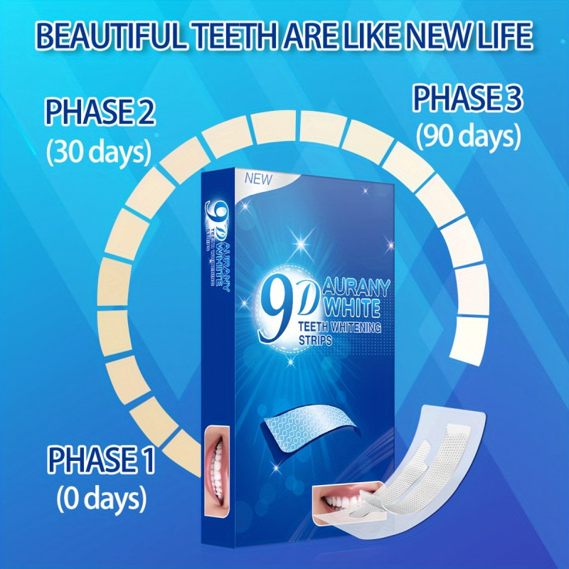 21 Pairs of 9D Aurany White Te - Teeth Whitening Strips Permanent 评论和价格