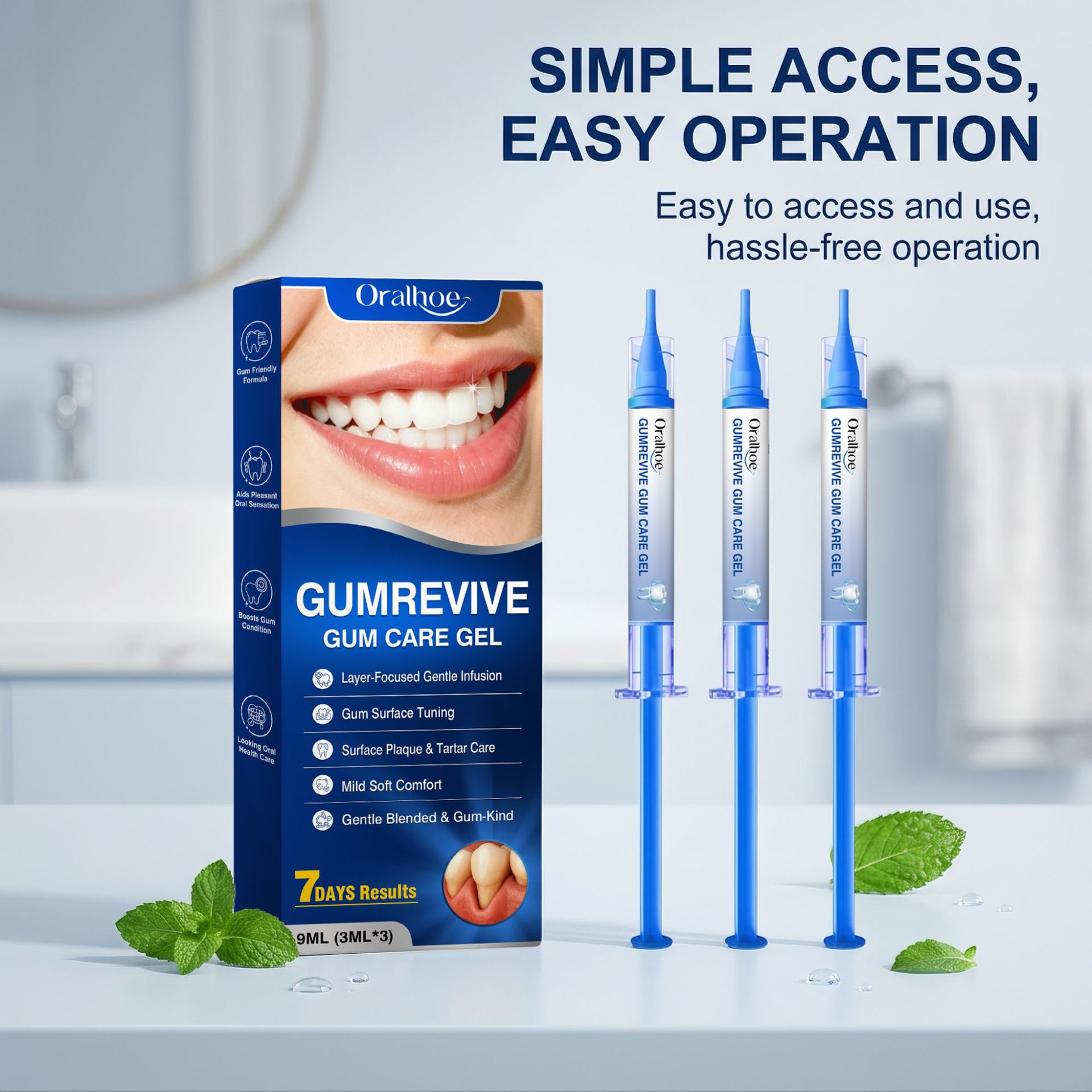 Oral Care Gel 3Pcs Gum Cleanin - Teeth Whitening Kit At Home 评论和价格