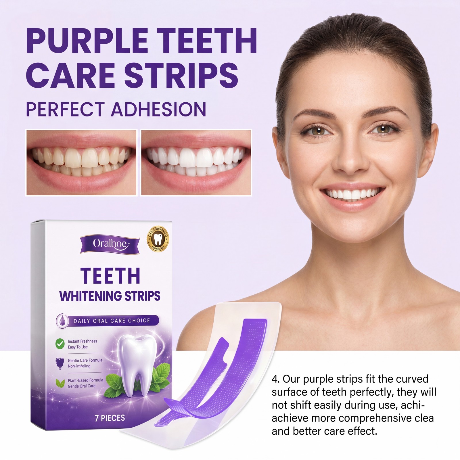 Purple Teeth Whitening Strips  - Teeth Whitening Strips Permanent 评论和价格